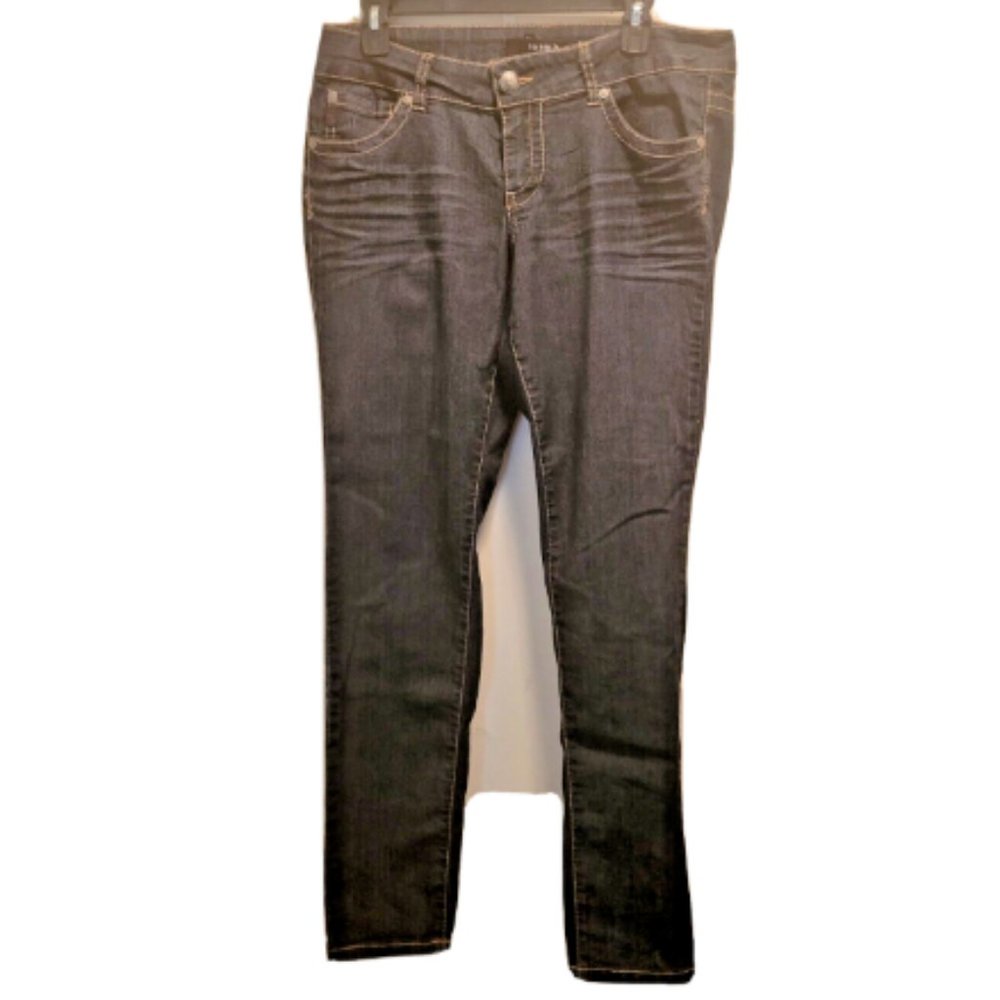 Torrid Women's Jeans Size 14 Skinny Whiskered Stretch Pants Dark Blue Wash J002